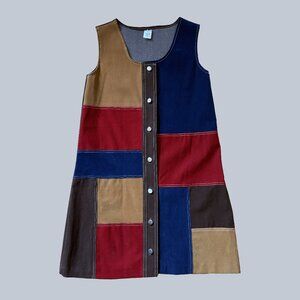 Vintage Patchwork Mini Dress – (XXS-XS Petite Fit)